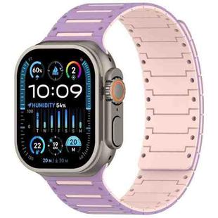 For Apple Watch 46mm / 49mm / 45mm / 44mm Colorful Spirit Piano Soft Magnetic Two-tone Watch Band(Lavender Sand)