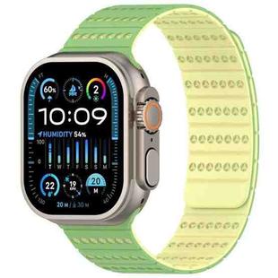 For Apple Watch 42mm / 41mm / 40mm / 38mm Honeycomb Magnetic Watch Band(Official Mint Yellow)