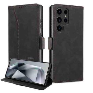For Samsung Galaxy S24 Ultra 5G Dreamy Magnetic Dual-fold Calfskin Leather Phone Case(Black)