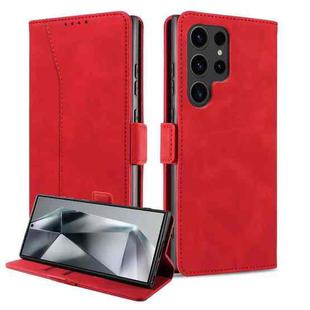For Samsung Galaxy S24 Ultra 5G Dreamy Magnetic Dual-fold Calfskin Leather Phone Case(Red)