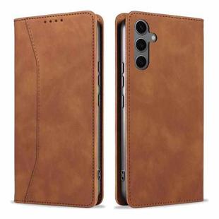 For Samsung Galaxy A34 5G Dreamy Magnetic Dual-fold Calfskin Leather Phone Case(Crown)