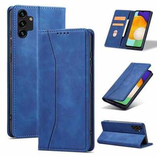 For Samsung Galaxy A13 Dreamy Magnetic Dual-fold Calfskin Leather Phone Case(Blue)