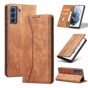 For Samsung Galaxy S21 FE 5G Dreamy Magnetic Dual-fold Calfskin Leather Phone Case(Crown)