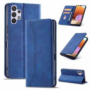 For Samsung Galaxy A32 4G Dreamy Magnetic Dual-fold Calfskin Leather Phone Case(Blue)