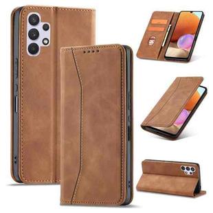 For Samsung Galaxy A32 4G Dreamy Magnetic Dual-fold Calfskin Leather Phone Case(Crown)