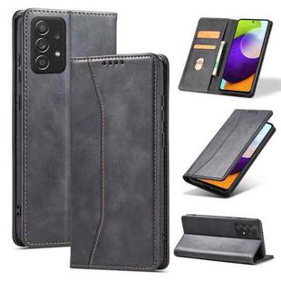 For Samsung Galaxy A52 4G / 5G Dreamy Magnetic Dual-fold Calfskin Leather Phone Case(Black)