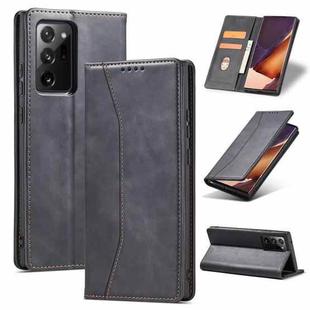 For Samsung Galaxy Note 20 Ultra Dreamy Magnetic Dual-fold Calfskin Leather Phone Case(Black)