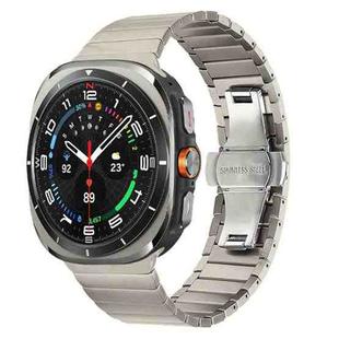 For Samsung Galaxy Watch Ultra 47mm One-bead Butterfly Buckle Stainless Steel Watch Band(Titanium)
