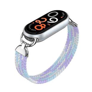 For xiaomi Smart Band 10 / 9 / 8 Metal Head Single Woven Nylon Watch Band, Size:S(Violet)