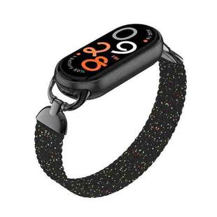 For xiaomi Smart Band 10 / 9 / 8 Metal Head Single Woven Nylon Watch Band, Size:M(Colorful Black)