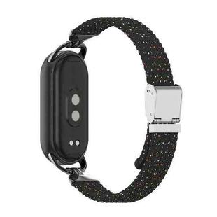 For Xiaomi Smart Band 10 / 9 / 8 Metal Head Two Sections Nylon Braided Watch Band(Colorful Black)