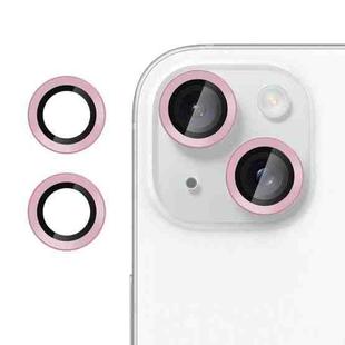 For iPhone 15 Kalebol No Flicker Ultra-Thin Individual Camera Lens Tempered Glass Film(Pink)