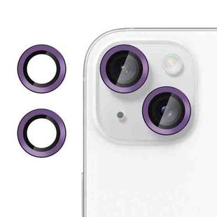 For iPhone 15 Kalebol No Flicker Ultra-Thin Individual Camera Lens Tempered Glass Film(Purple)