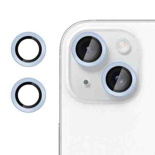 For iPhone 15 Kalebol No Flicker Ultra-Thin Individual Camera Lens Tempered Glass Film(Distant Peak Blue)