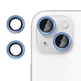 For iPhone 15 Kalebol No Flicker Ultra-Thin Individual Camera Lens Tempered Glass Film(Sea Blue)