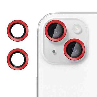 For iPhone 15 Kalebol No Flicker Ultra-Thin Individual Camera Lens Tempered Glass Film(Red)