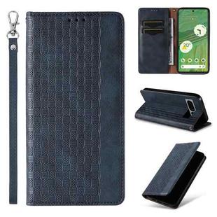 For Google Pixel 7 Braided Embossed Strong Magnetic Leather Phone Case(Blue)