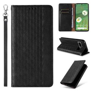 For Google Pixel 7 Braided Embossed Strong Magnetic Leather Phone Case(Black)