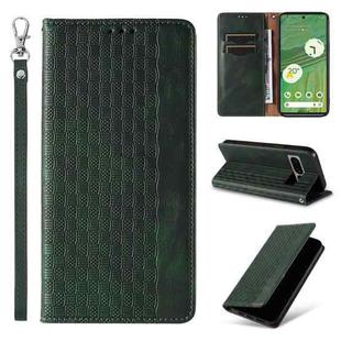 For Google Pixel 7 Braided Embossed Strong Magnetic Leather Phone Case(Green)