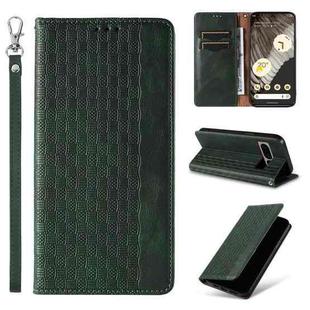 For Google Pixel 7 Pro Braided Embossed Strong Magnetic Leather Phone Case(Green)