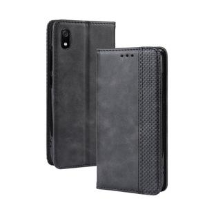 Magnetic Buckle Retro Crazy Horse Texture Horizontal Flip Leather Case for Xiaomi Redmi 7A, with Holder & Card Slots & Photo Frame(Black)