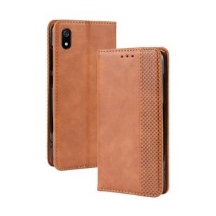Magnetic Buckle Retro Crazy Horse Texture Horizontal Flip Leather Case for Xiaomi Redmi 7A, with Holder & Card Slots & Photo Frame(Brown)