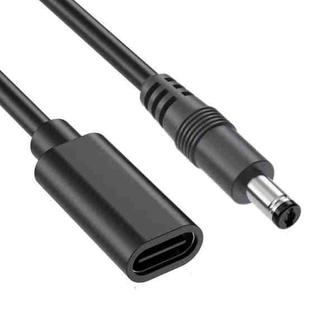 JUNSUNMAY 5V 3A DC 5.5mm x 2.1mm Male to Type-C Female Power Extension Charge Cord, Length:25cm