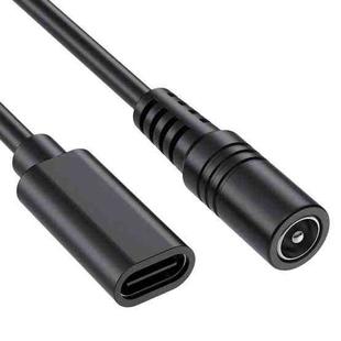 JUNSUNMAY 5V 3A DC 5.5mm x 2.1mm Female to Type-C Female Power Extension Charge Cord, Length:25cm