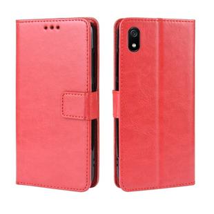 Retro Crazy Horse Texture Horizontal Flip Leather Case for Xiaomi Redmi 7A , with Holder & Card Slots & Photo Frame(Red)