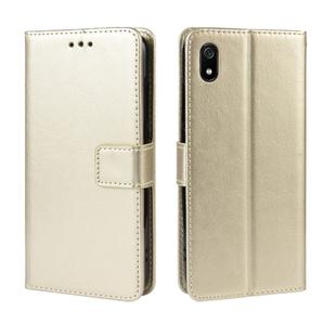 Retro Crazy Horse Texture Horizontal Flip Leather Case for Xiaomi Redmi 7A , with Holder & Card Slots & Photo Frame(Gold)