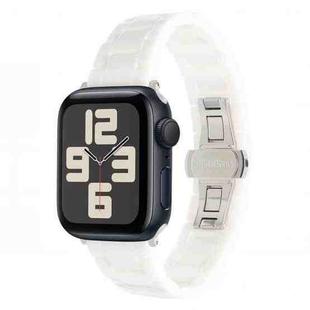For Apple Watch 46mm / 49mm / 45mm / 44mm Tank Grain Ceramics Watch Band(White)