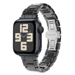 For Apple Watch 46mm / 49mm / 45mm / 44mm Tank Grain Ceramics Watch Band(Black)