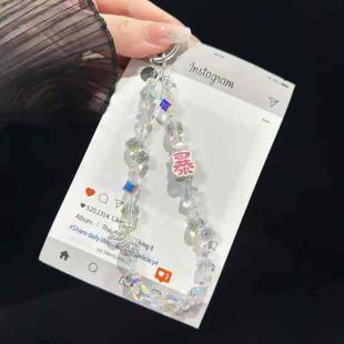 Rich Diamond Ball Crystal Mobile Phone Chain(White)