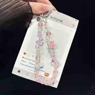 Rich Diamond Ball Crystal Mobile Phone Chain(Pink)