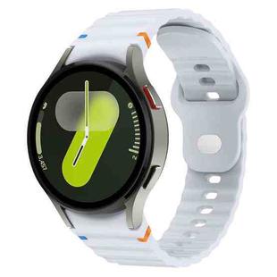For Samsung Galaxy Watch 7 40mm / 44mm Wavy Grain Stitched Reverse Buckle 20mm Silicone Watch Band(Light Gray)