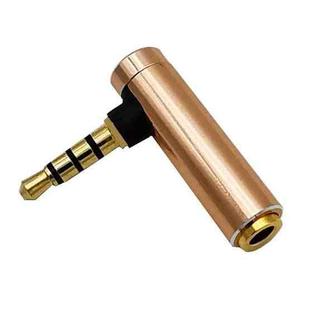 JUNSUNMAY 90 Degree Right Angle 3.5mm TRRS Male to Female Audio Adapter Connector(Golden)