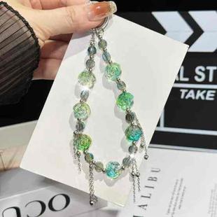 Camellia Crystal Mobile Phone Chain(Green)