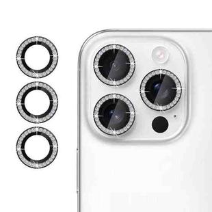 For iPhone 16 Pro Klebol Individual Camera Lens Diamond Ring Protector(Black)