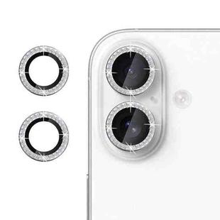 For iPhone 16 Klebol Individual Camera Lens Diamond Ring Protector(Silver)