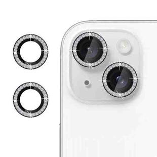 For iPhone 15 Plus Klebol Individual Camera Lens Diamond Ring Protector(Black)