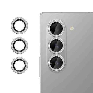 For Samsung Galaxy Z Fold7 5G Kalebol Individual Camera Lens Diamond Ring Protector(Silver)