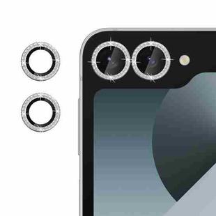 For Samsung Galaxy Z Flip7 5G Kalebol Individual Camera Lens Diamond Ring Protector(Silver)