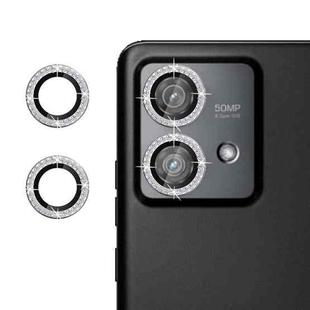 For Motorola Edge 40 Neo 5G Klebol Individual Camera Lens Diamond Ring Protector(Silver)