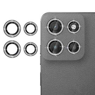 For Motorola Moto G15 Klebol Individual Camera Lens Diamond Ring Protector(Black)