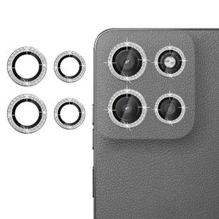 For Motorola Moto G15 Klebol Individual Camera Lens Diamond Ring Protector(Silver)