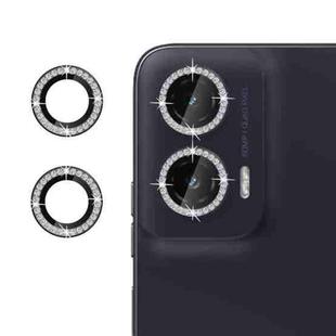 For Motorola Moto G35 5G Klebol Individual Camera Lens Diamond Ring Protector(Black)