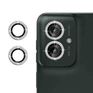 For Motorola Moto G55 5G Klebol Individual Camera Lens Diamond Ring Protector(Silver)