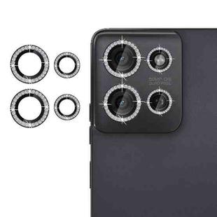 For Motorola Moto G75 5G Klebol Individual Camera Lens Diamond Ring Protector(Black)