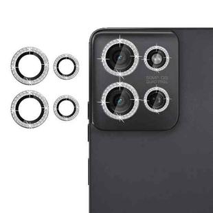 For Motorola Moto G75 5G Klebol Individual Camera Lens Diamond Ring Protector(Silver)