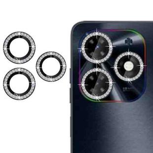For Tecno Pop 8 Klebol Individual Camera Lens Diamond Ring Protector(Black)